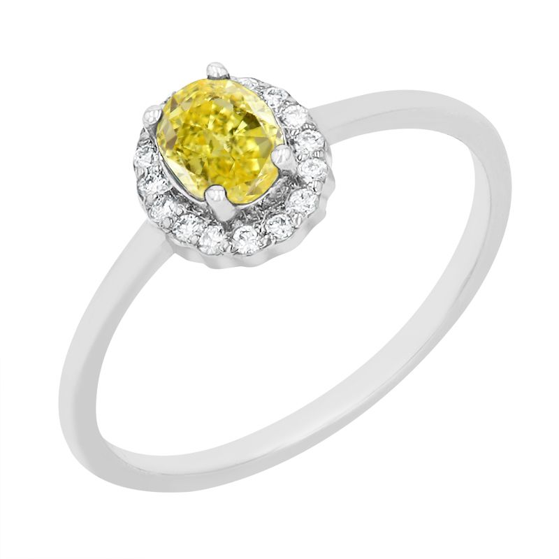 Zásnubný prsteň s certifikovaným fancy yellow lab-grown diamantom Bose 114891
