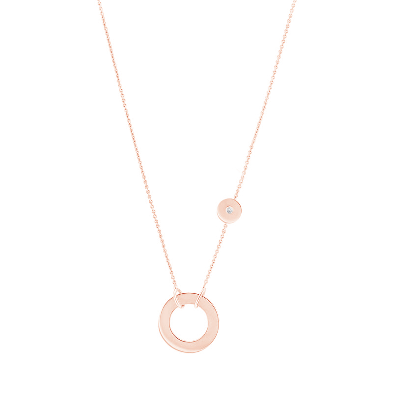 Strieborný kruhový náhrdelník s diamantom Barney 115601