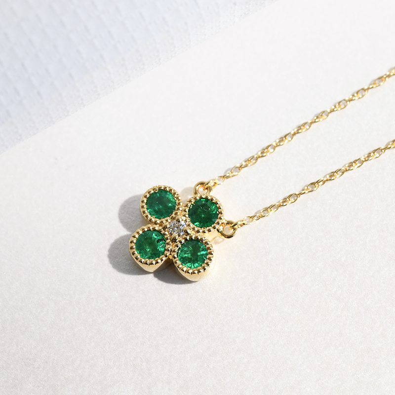 Smaragdový náhrdelník s diamantom Relle 116051