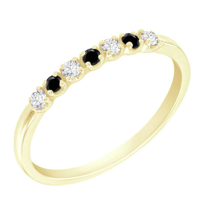 Eternity prsteň s čiernymi a bielymi diamantmi Alexis 120061