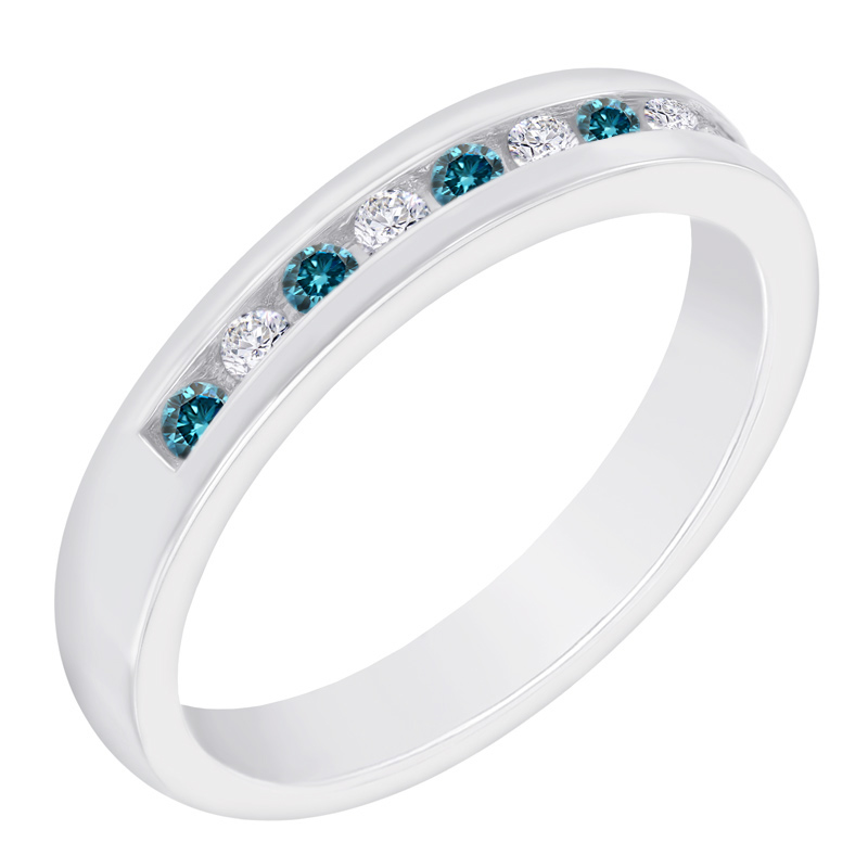 Prsteň plný modrych a bielych diamantov Evaly 120081
