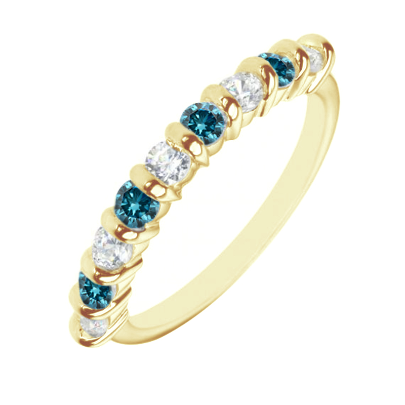 Eternity prsteň s modrými a bielymi diamantmi Zinnia 120111