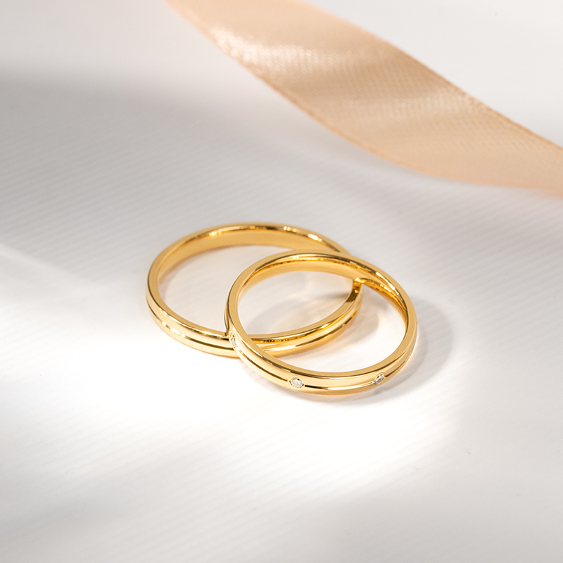 Zlaté svadobné prstene s diamantmi Mileva 121801