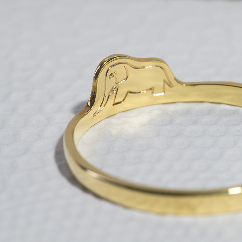Strieborný prsteň so skrytým slonom Malý princ 122911