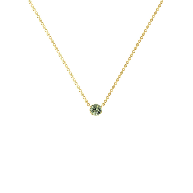 Strieborný minimalistický náhrdelník so zeleným zafírom Vieny