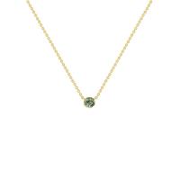 Strieborný minimalistický náhrdelník so zeleným zafírom Vieny
