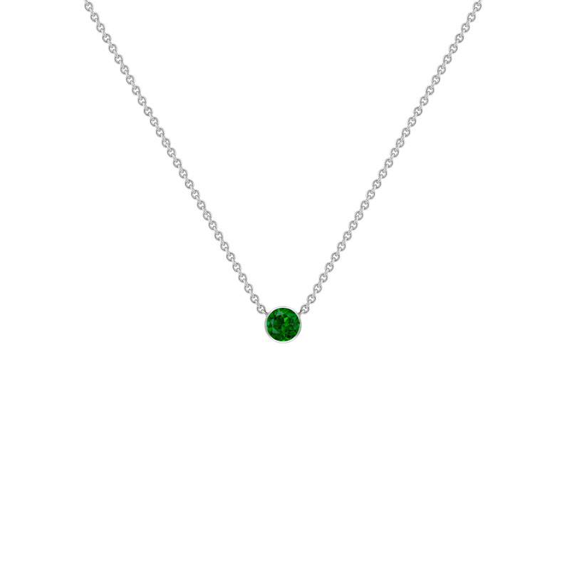 Strieborný minimalistický náhrdelník s tsavorit granátom Vieny 125571