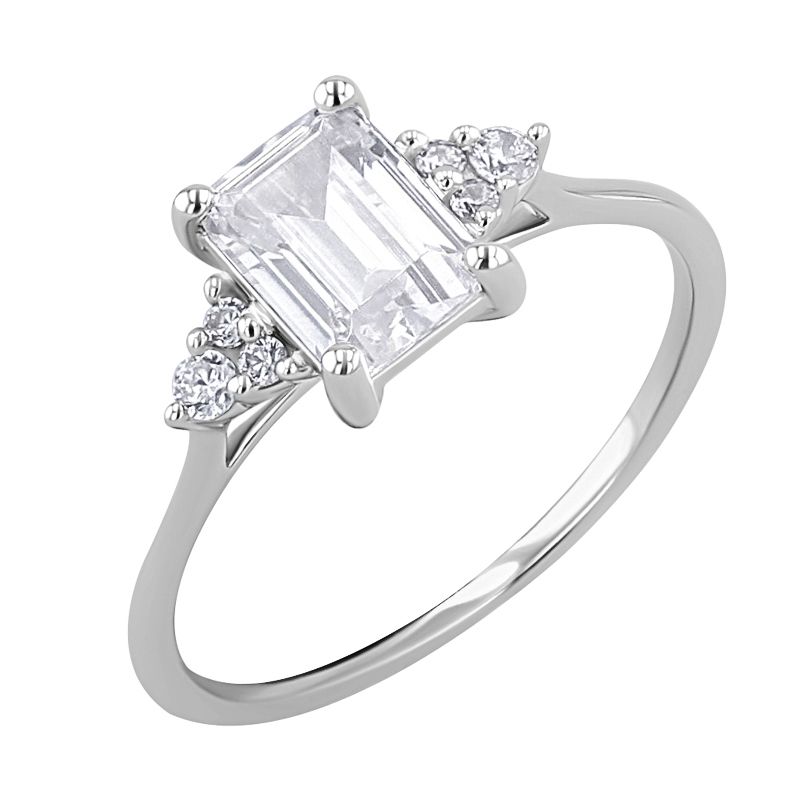 Zásnubný prsteň s moissanitem a lab-grown diamantmi Rhea 125941