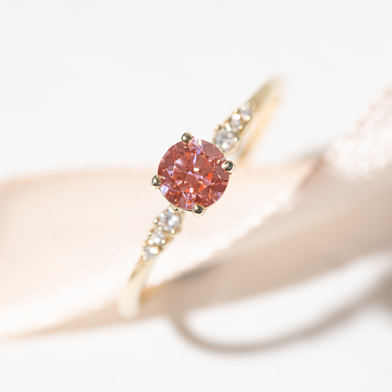 Zásnubný prsteň s 0.41ct IGI certifikovaným ružovým lab-grown diamantom Elise 126421