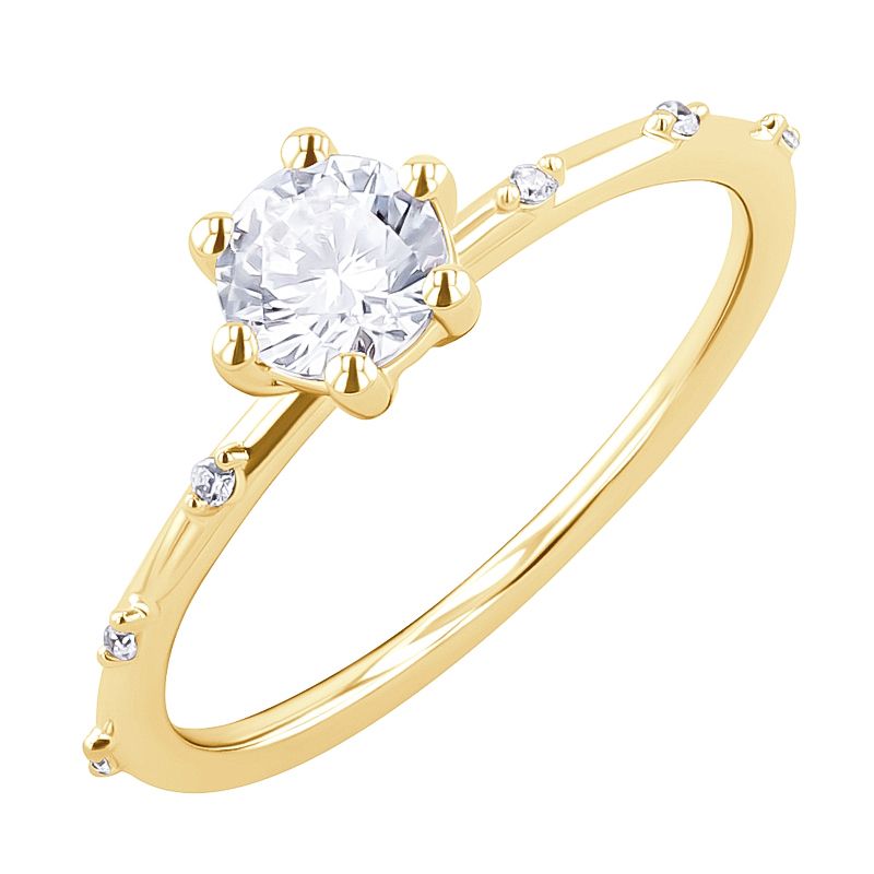 Nežný zásnubný prsteň s lab-grown diamantmi Maisha