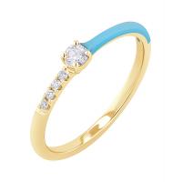 Modrý keramický prsteň s diamantmi Elissa