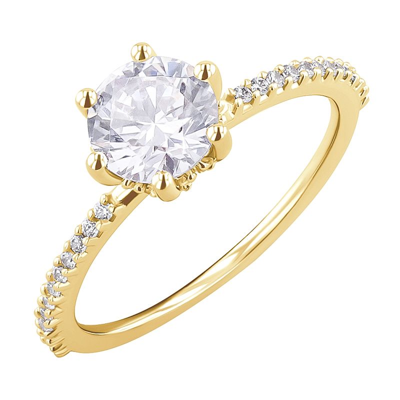 Zdobený zásnubný prsteň s lab-grown diamantmi Annice