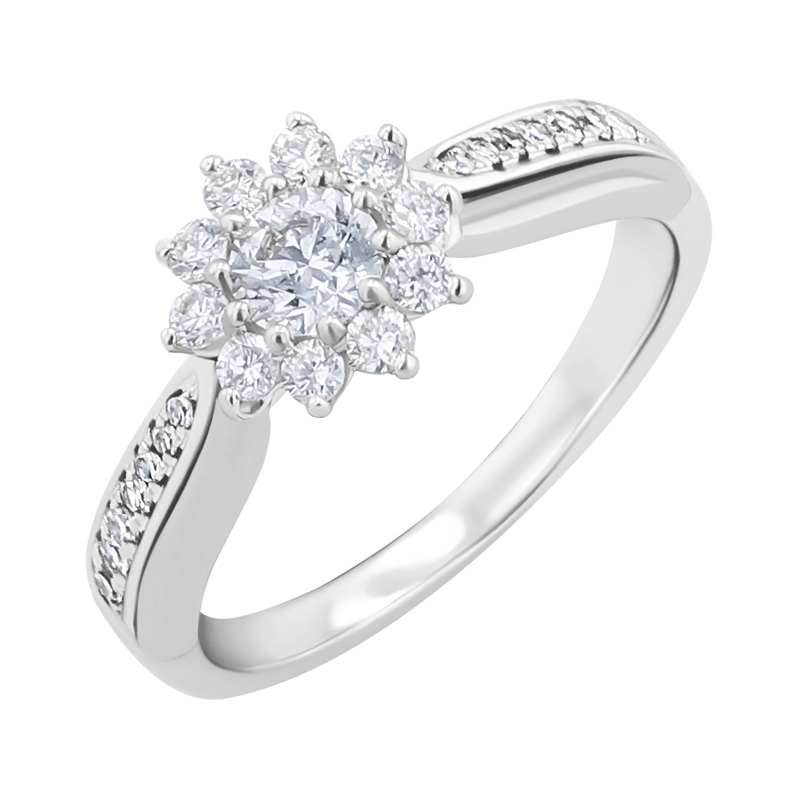 Zásnubný prsteň s diamantmi v tvare kvetiny Pola 128951