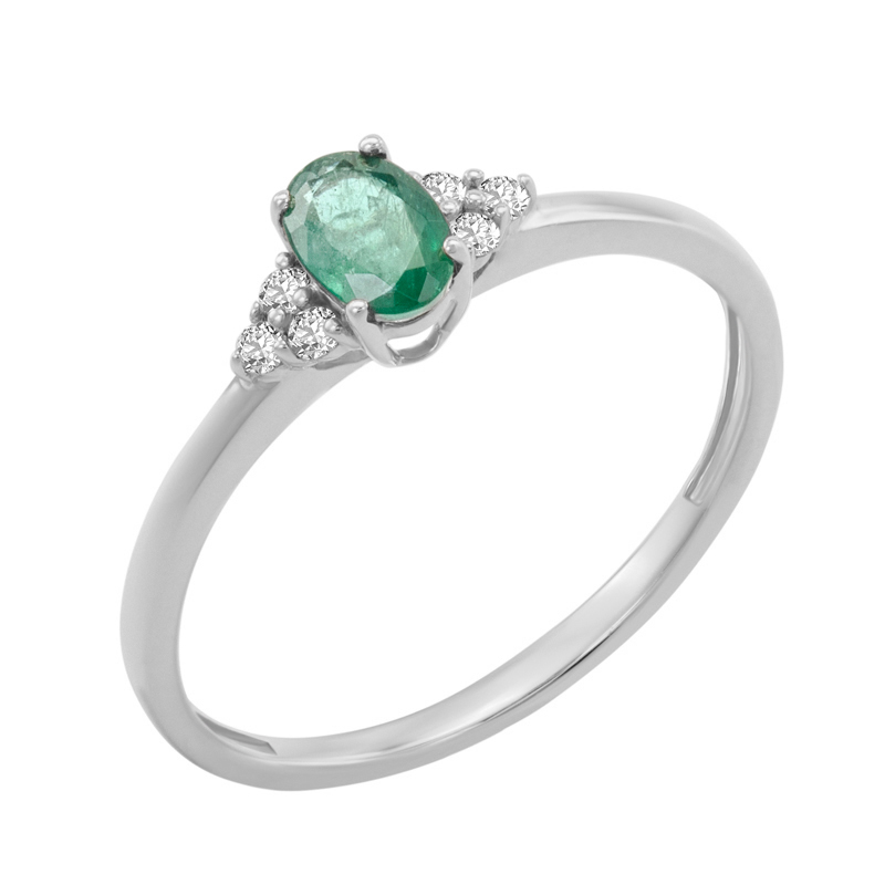 Zásnubný prsteň so smaragdom a diamantmi Kylie 129141