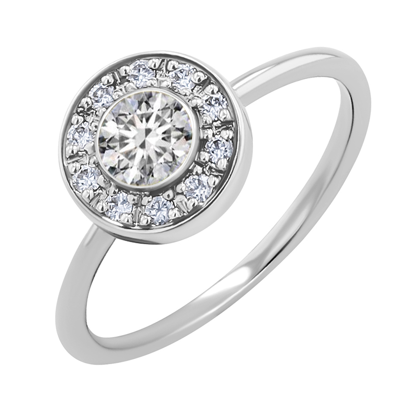 Lab-grown diamanty v halo zásnubnom prsteni Aiva 129401