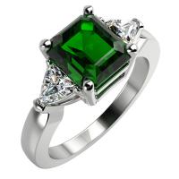 Zásnubný prsteň so smaragdom a diamantmi Naxel