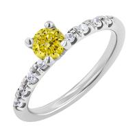 Zásnubný prsteň so žltým diamantom Mae