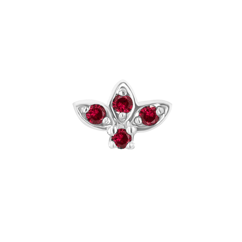 Zlatá piercing náušnica s rubínmi Ciera