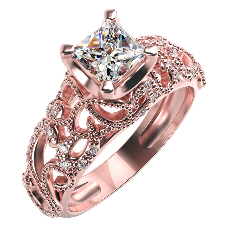 Zásnubný prsteň z ružového zlata 15821
