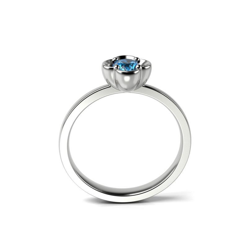 Modrý diamant v zlatom prsteni 16101