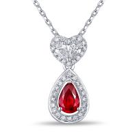 Zlatý náhrdelník s rubínom a diamantmi Limpid