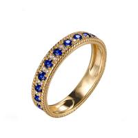Zlatý eternity prsteň so zafírmi a diamantmi Farzin