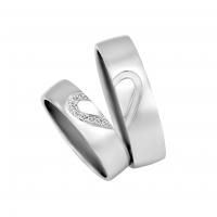 Platinové svadobné prstene s motívom srdca Faye