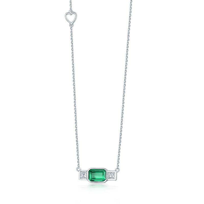 Zlatý náhrdelník s emerald smaragdom a diamantmi Kian
