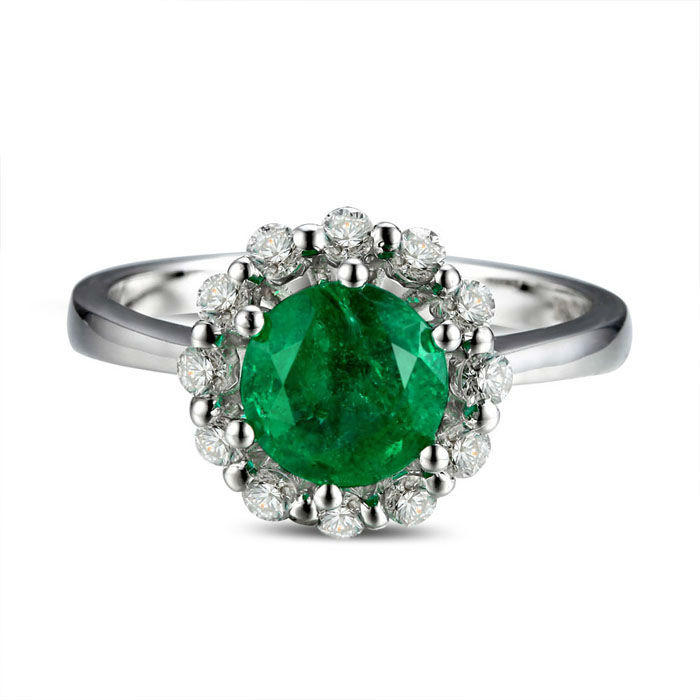 Diamantový prsteň so smaragdom zlatý 2061