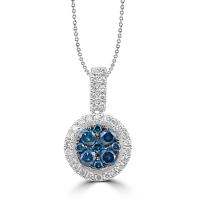 Prívesok s modrými a bielymi diamantmi Silvia