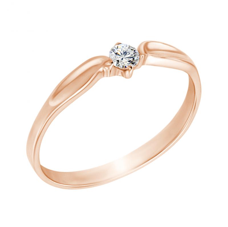 Zlatý zásnubný prsteň s diamantom 21821
