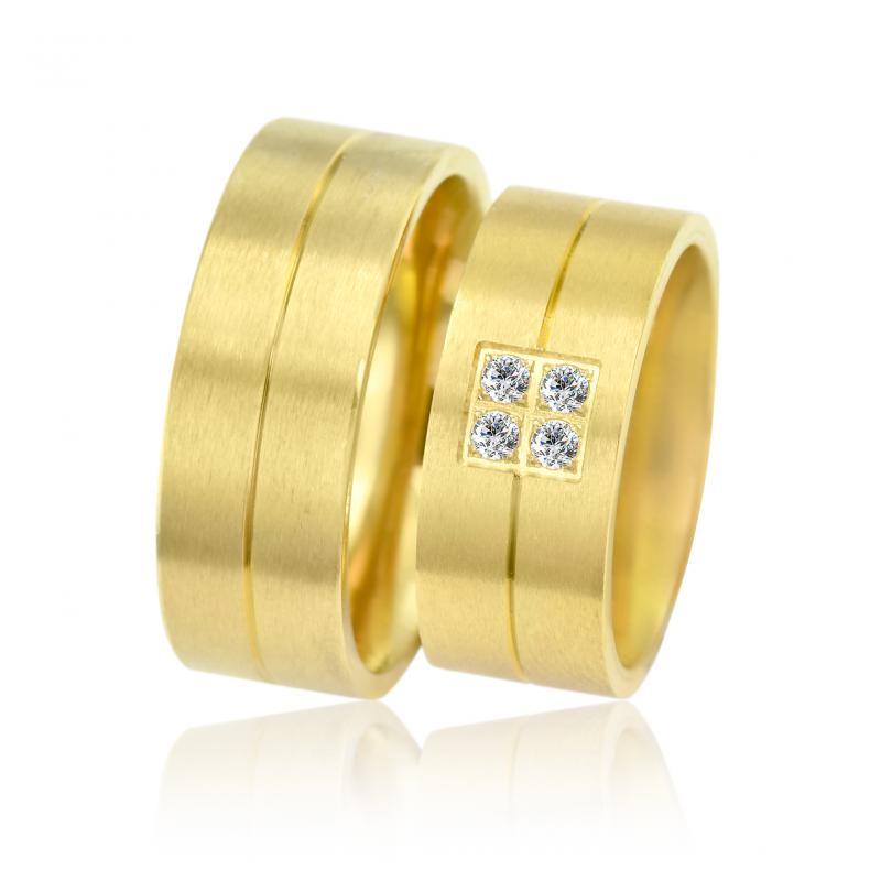 Zlaté svadobné prstene s diamantmi Fise