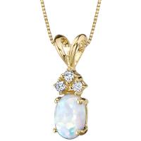 Zlatý prívesok s bielym opálom a diamantmi Falwa