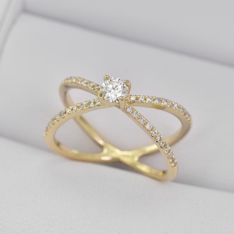 Zlatý diamantový prsteň 28741