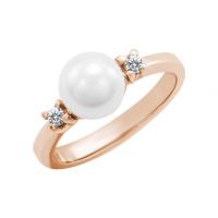 Zásnubný prsteň s perlou a diamantmi Cassie 