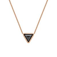 Zlatý náhrdelník s čiernym triangle diamantom Agila