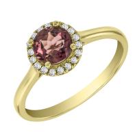Zásnubný zlatý prsteň s turmalínom a diamantmi Madison