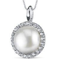Strieborný perlový náhrdelník so zirkónmi Bebyah