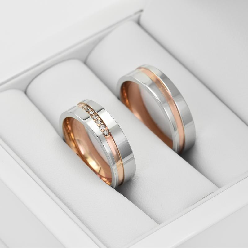 Zlaté svadobné prstene z kombinovaného zlata 33391