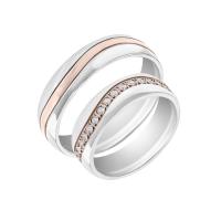 Svadobné prstene z viacfarebného zlata s diamantmi Julieso