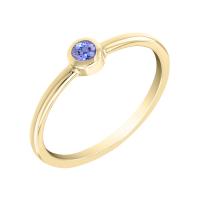Zlatý minimalistický prsteň s tanzanitom Zaal