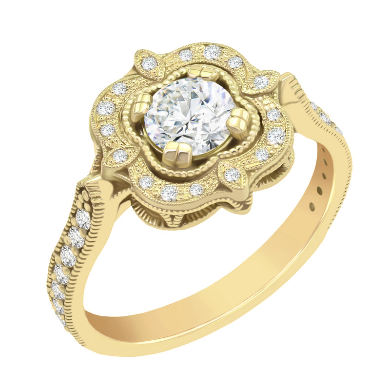 Zlatý zásnubný prsteň 35771