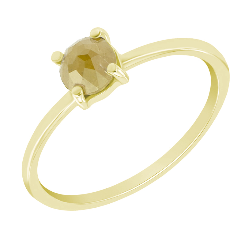 Zlatý zásnubný prsteň so žltým diamantom 37131
