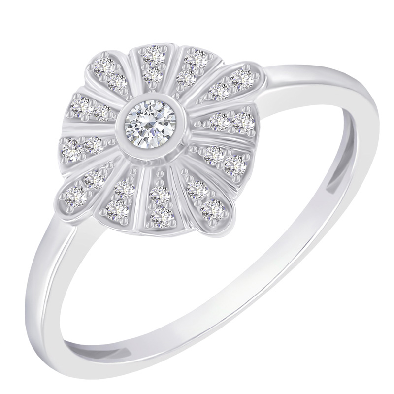 Zlatý prsteň s diamantovým květom 41171