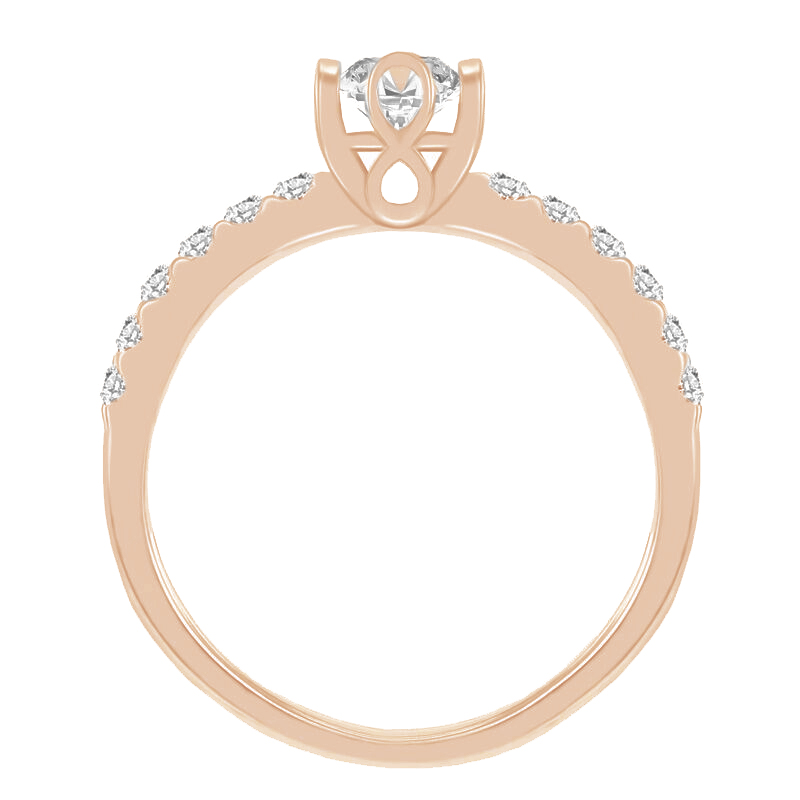 Zásnubný prsteň z růžového zlata 42201