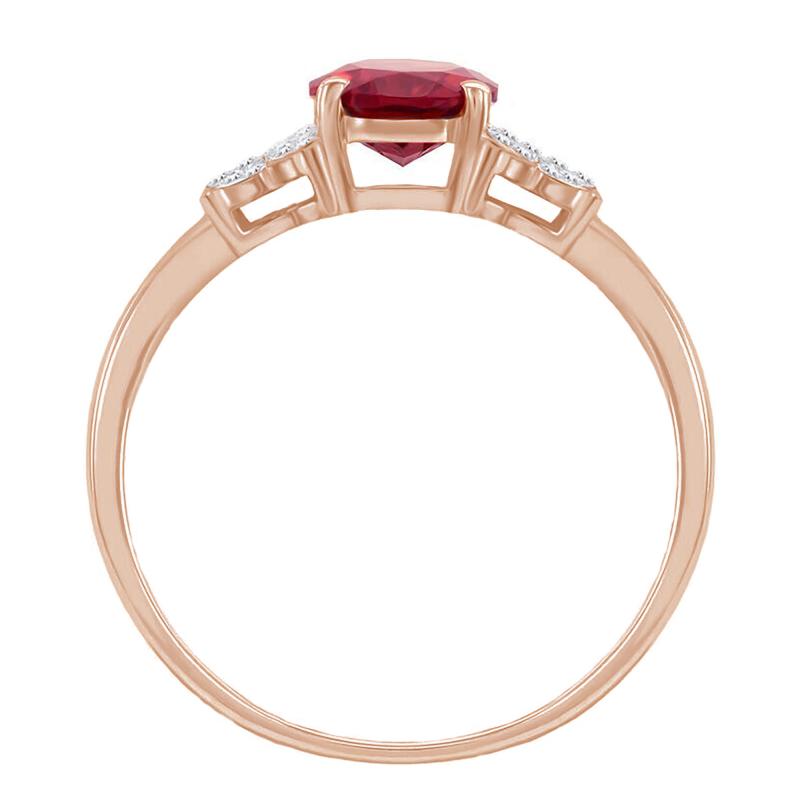 Granátový prsteň z ružového zlata 42611