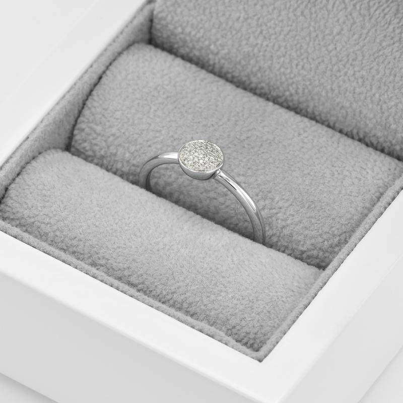 Zlatý diamantový prsteň z bieleho zlata 45061