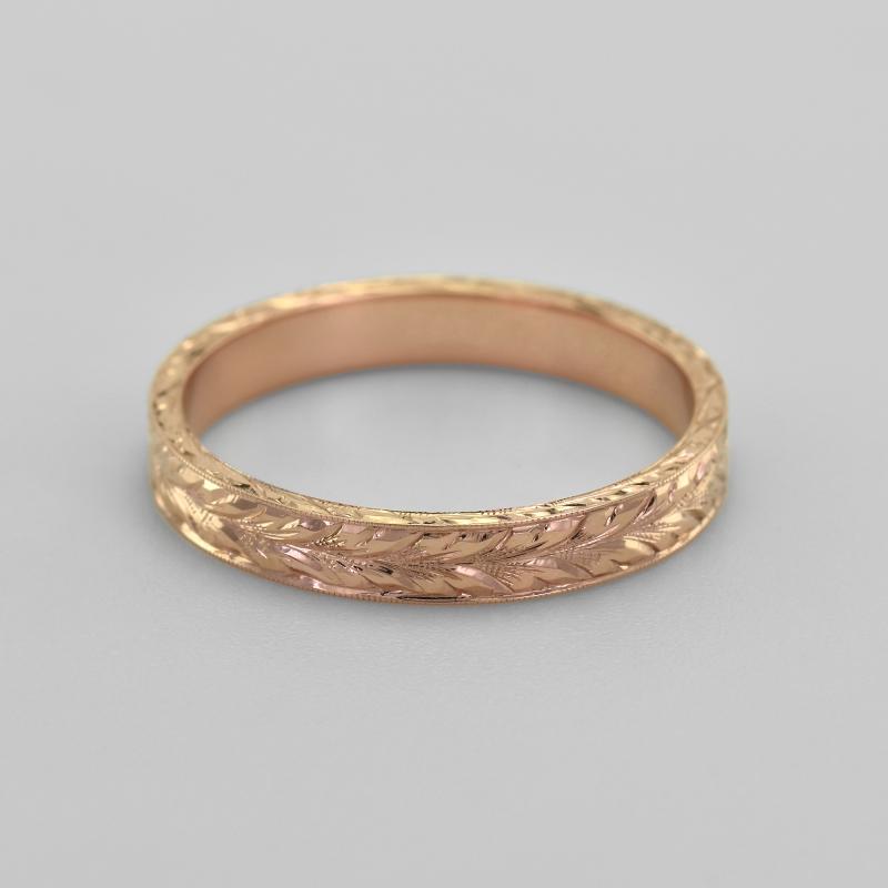 Pánský snubní vintage prsten s gravírom 45401