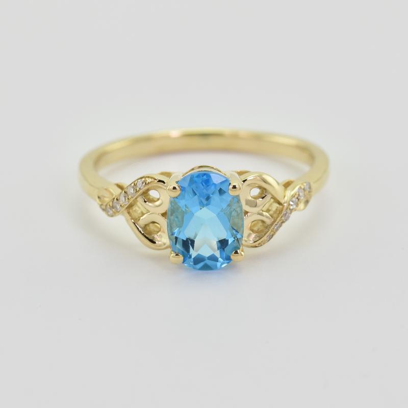 Prsteň s modrým topásom 46711