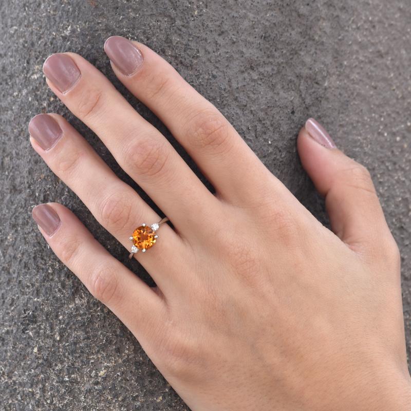Zlatý prsteň s citrínom a diamantmi 46891